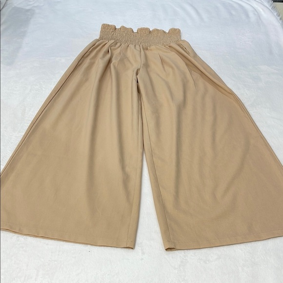 unbranded Pants - UNBRANDED WOMENS SIZE XL Beige Wide-Leg PALAZZO Pants with Elastic Waist